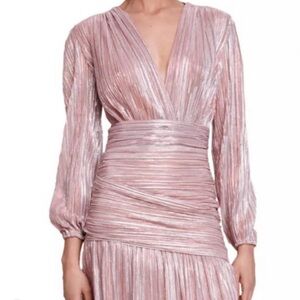 Make Elegant Pink Pleated Dress